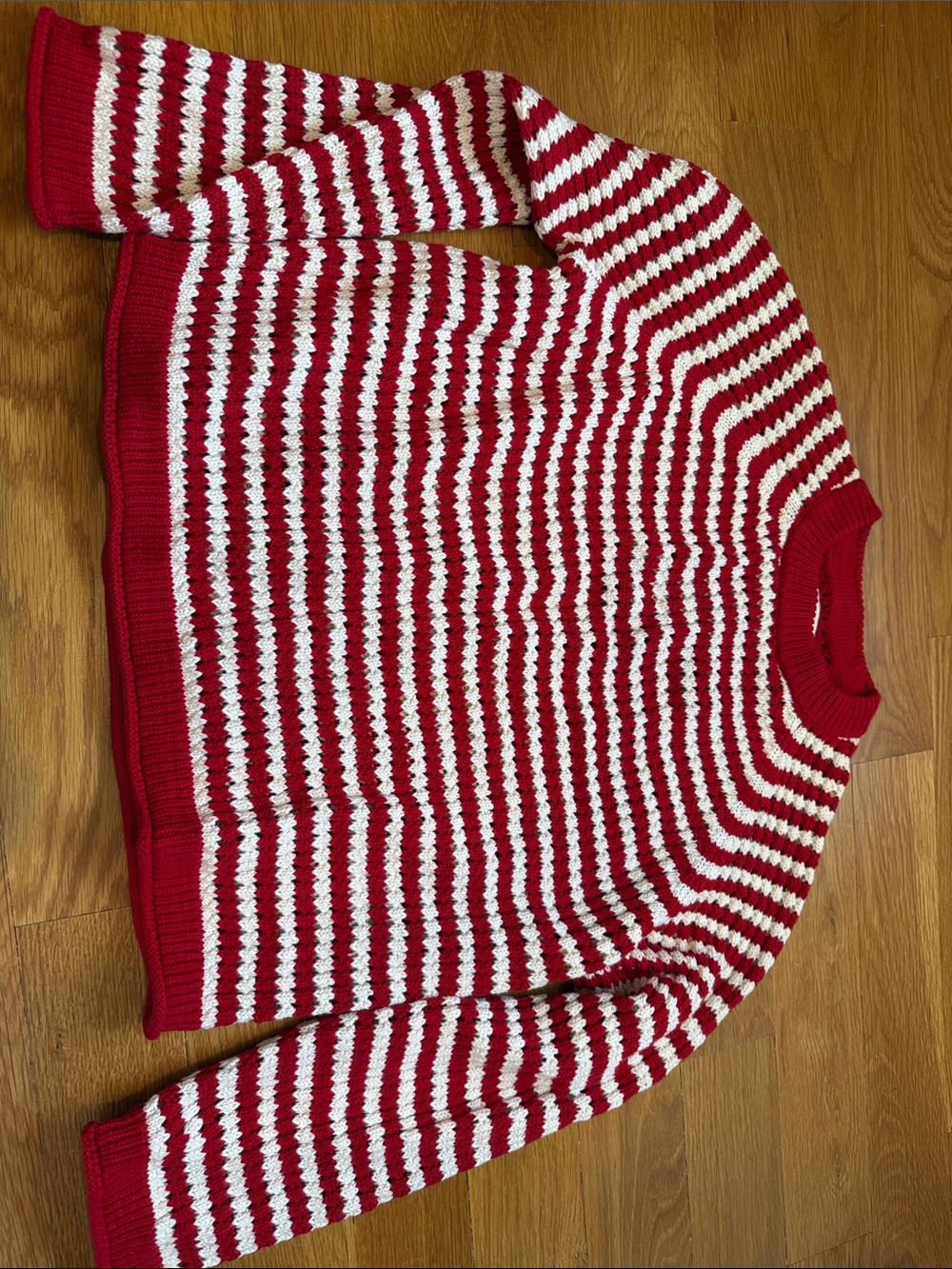 Red & White Striped Women's Sweater NWT